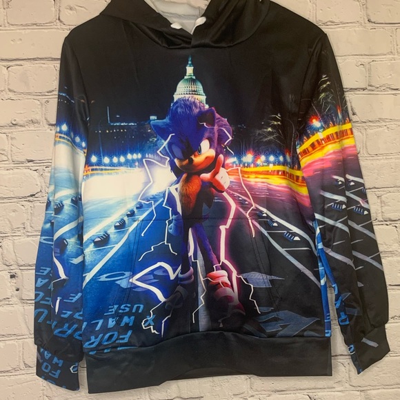 NWOT Boys Sonic Hoodie Sweater - Picture 1 of 5